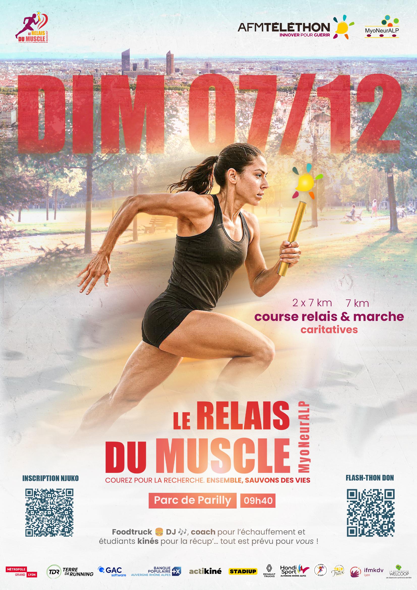 Affiche de la course "Le Relais du Muscle" prévue le 7 décembre 2025